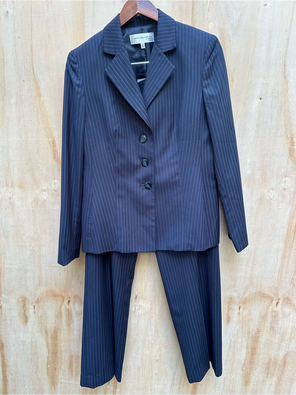 Jones New York Navy Pinstripe Two-Piece Suit